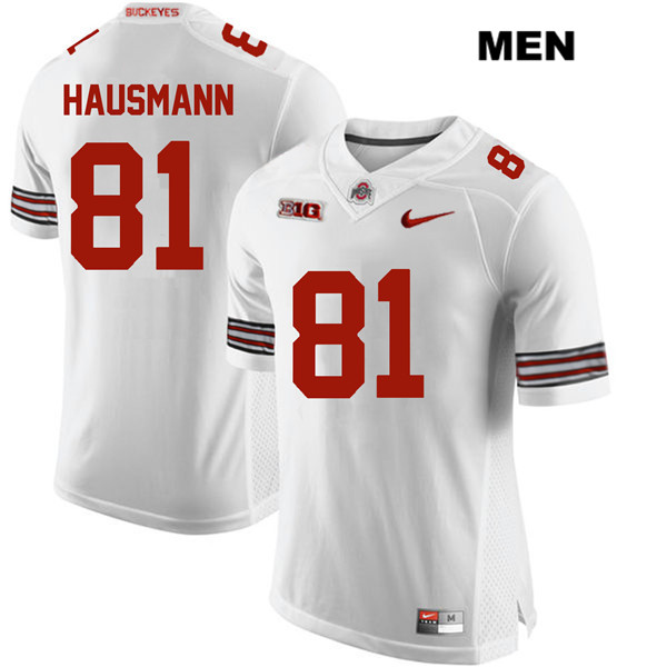 Ohio State Buckeyes Men's Jake Hausmann #81 White Authentic Nike College NCAA Stitched Football Jersey YX19J71FB